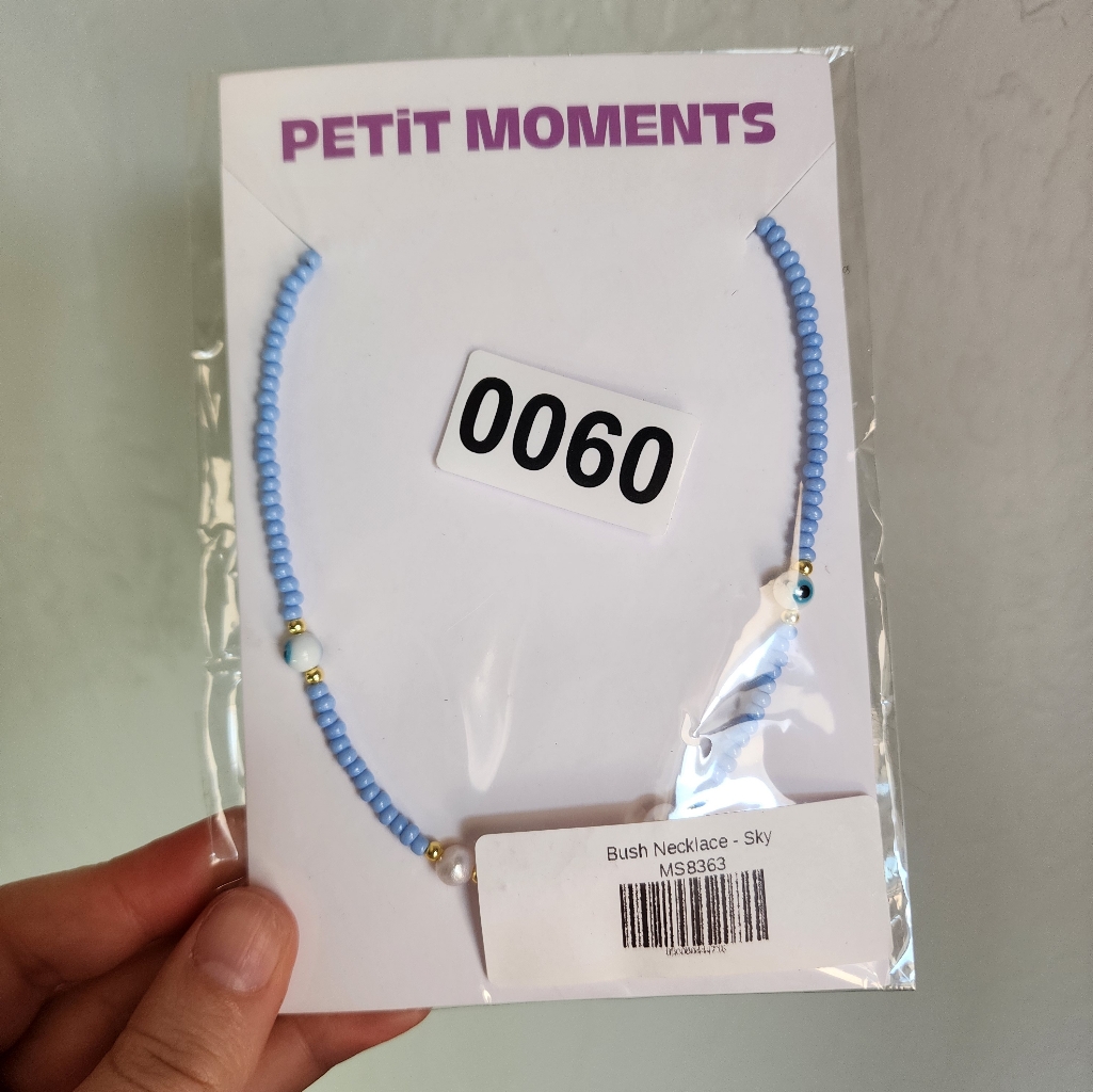 Petit Moments Revolve Bush Sky Evil Eye Beaded Choker Necklace 16$